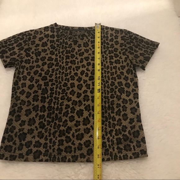 Fendi V neck Leopard Pattern Eyelets tops AK36291 size XS- S - Picture 4 of 8